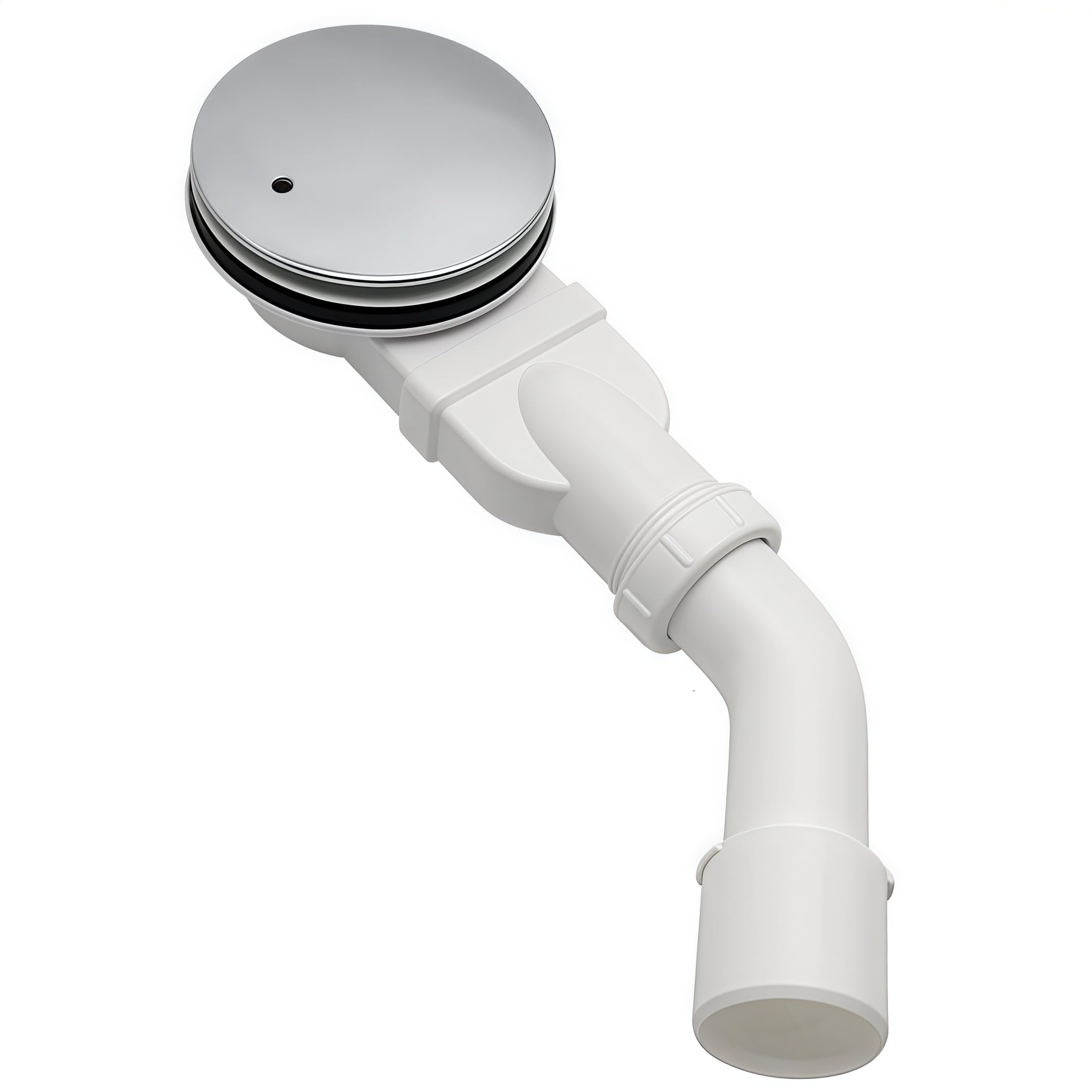 SopimusZ Shower Tray Extra Flat Floor Drain Fitting with Siphon, Odour Stop, Hair Strainer and Drain Elbow DN 40/50 mm, Chrome Cover