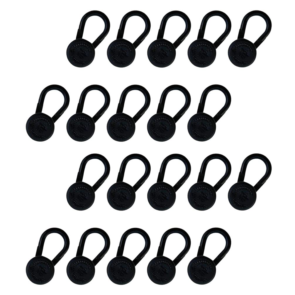 HEALLILY 50pcs Elastic Jeans Buttons Black Pants Button Extender 10mm
