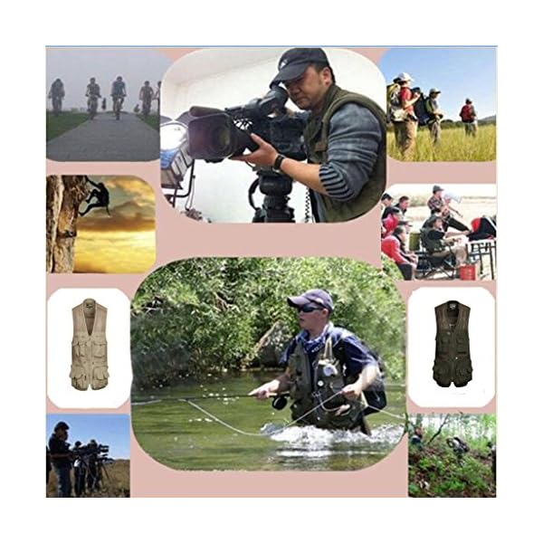 Mens-Multi-Pocket-Zip-Mesh-Vest-Hunting-Fly-Fishing-Jacket-Outdoor-Travel-Photo-Director-Quick-Dry-Waistcoat-KhakiArmy-Green-L-XXXXL Mens-Multi-Pocket-Zip-Mesh-Vest-Hunting-Fly-Fishing-Jacket-Outdoor-Travel-Photo-Director-Quick-Dry-Waistcoat-KhakiArmy-Green-L-XXXXL