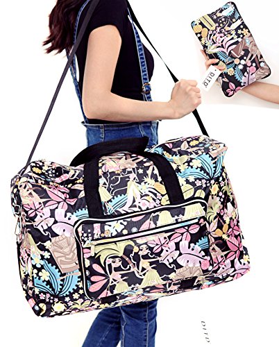 Travel Bag Foldable Large Travel Duffel Checked Bag Carry On Bag Luggage Tote Lightweight Tote Bag Weekender Bag 21.6IN x 9.8IN x 13.7IN (rainforest)