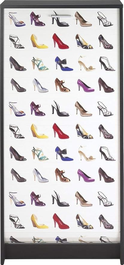 SIMMOB shoot120no200 Schuhschrank mit Schlaufenschal Bedruckt, Holz