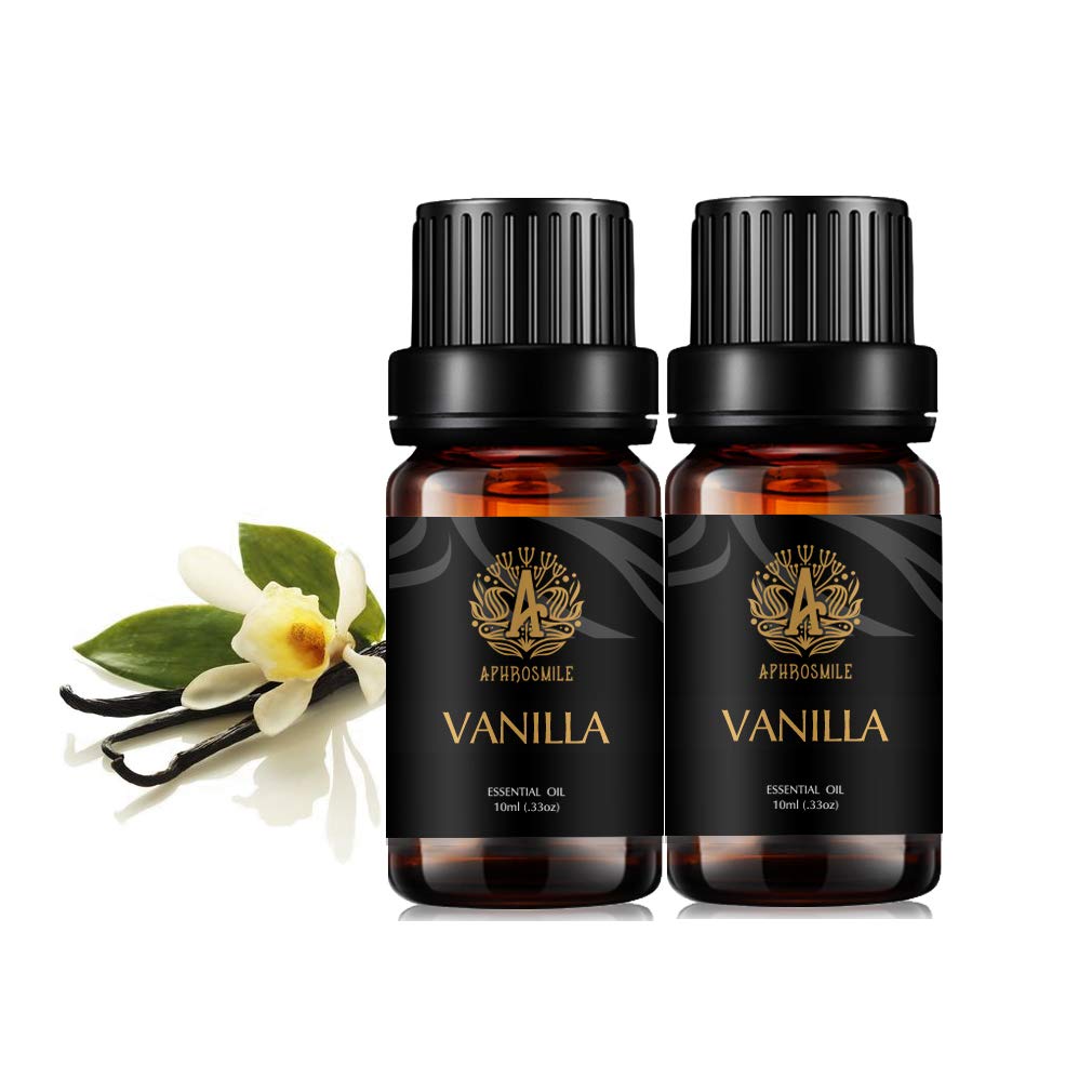 Aromatherapy Vanilla Essential Oil Set, 100% Pure Aromatherapy Vanilla Scent Essential Oils Set for Diffuser, Therapeutic Grade Vanilla Aromatherapy Essential Oils Fragrance Kit for Home - 2x10ml