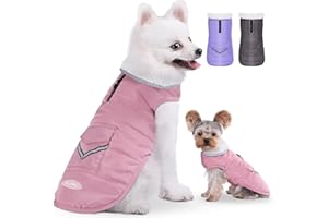 iBuddy Dog Winter Coats with Fleece Vest,Waterproof Warm Dog Snow Jacket Windproof, Reflective Adjustable Pet Dogs Cold Winter Coat for Dogs Girl Boy