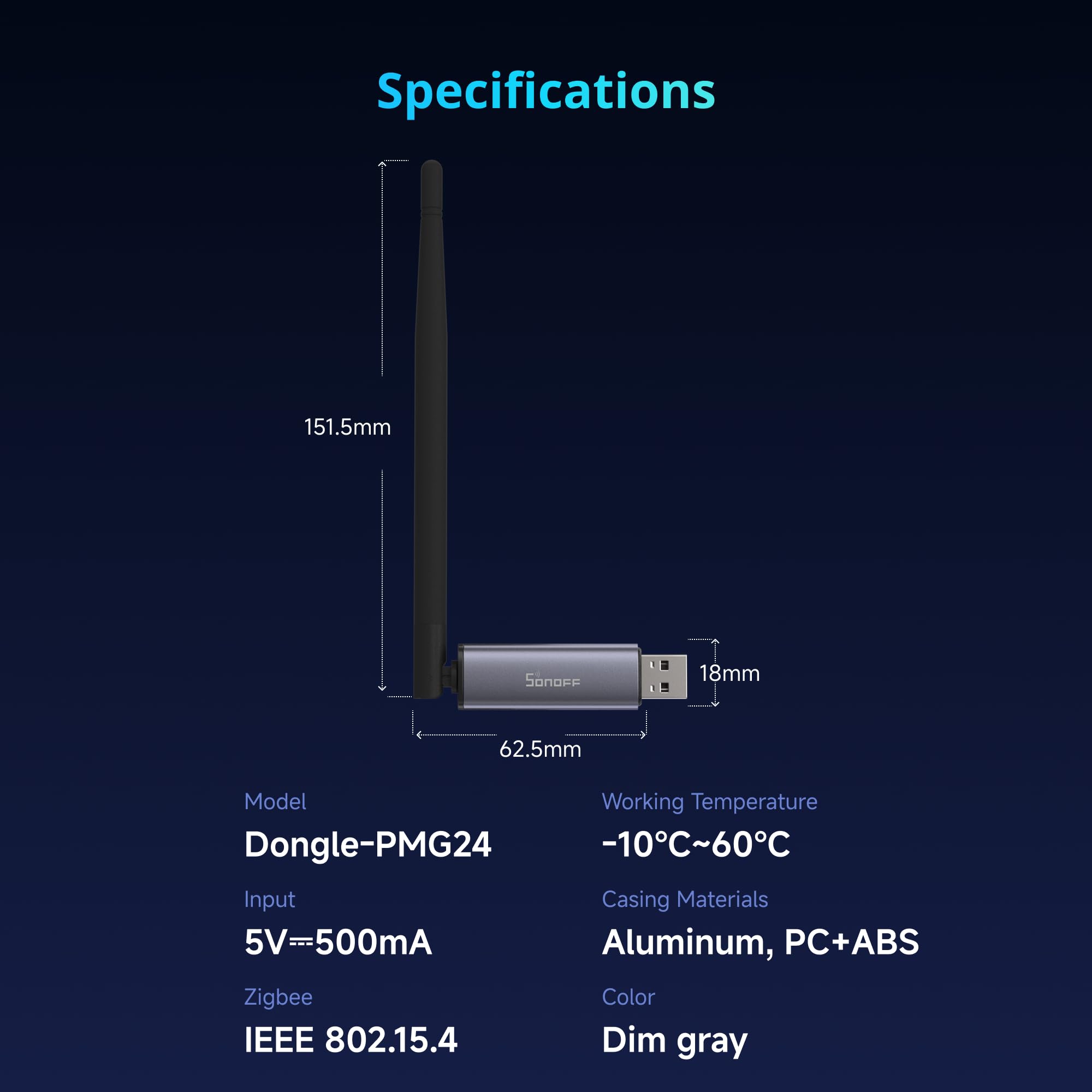 SONOFF Zigbee 3.0 USB Dongle Plus MG24, Zigbee Gateway mit EFR32MG24, Thread & Zigbee USB-Stick, Zigbee Controller für Home Assistant oder Zigbee2MQTT 5