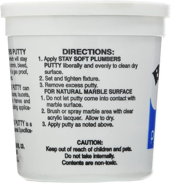 BLACK SWAN 01040 STAY SOFT PLUMBERS PUTTY, 14 OZ WHITE – MOLDING & CRACK-RESISTANT, IDEAL FOR SINK DRAIN, FAUCETS & FIXTURES, STRETCHABLE PLUMBER PUTTY