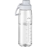 Edmyre Water Bottle 32oz, Clear Water Bottle with Spout Lid and Carry Handle, Reusable, Tritan, BPA Free, Hiking Water Bottle Suitable for Travel, Outdoors, Gym, Travel, Home, School (Clear)