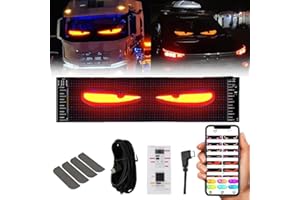 CTOPKATUO Animated LED Eyes for Truck Windshield, APP Control Flexible LED Car Display Screen, Flashing Demon Eyes Light for Car and Trailer
