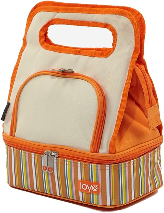 LOYO OUTDOOR Orange Freezable Lunch Cooler Portable bag with 1 Lanch Box