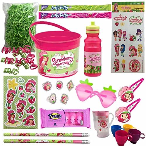 Strawberry Shortcake Easter Basket Bundle With Candy and Toy Gift For Girls (13 Piece Set) (Pre-Assembled Ready to Give)