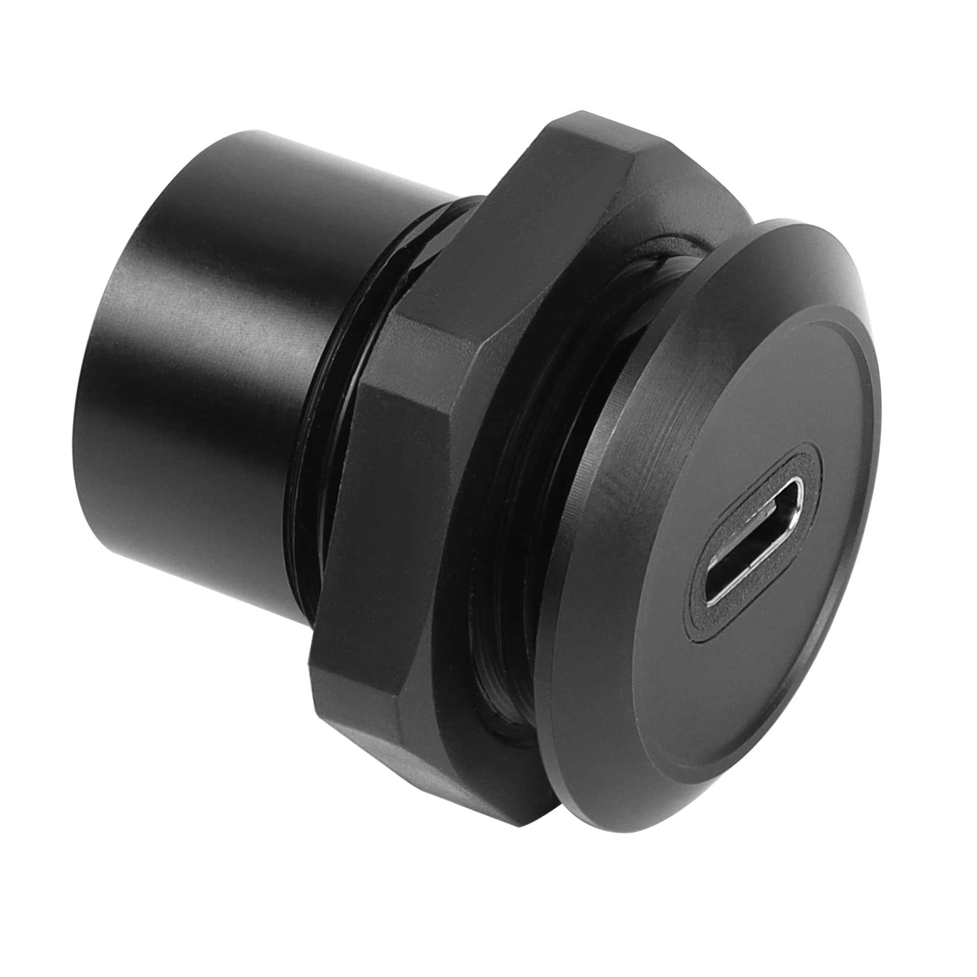 QIANRENON USB C Female to Female Flush Panel Mount Connector - 10Gbps, 100W Fast Charging, for Dashboard or Equipment Panel