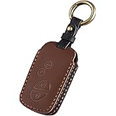 OFF WE GO for Lexus Key Fob Cover, Leather Key Case Keychain fit for Lexus GX460 RX350 IS250 LX570 ES350 IS350 GS430 GS300 GS450h Smart Remote Control Key Protector (Brown)