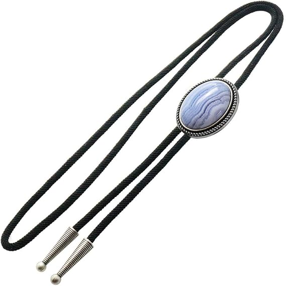Amazon Co Jp ライトブルー エーガット ストーン ループタイ ネックレス ポーラータイ Prt0196 服 ファッション小物