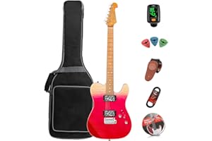 BENSSICA Bullfighter Electric Guitar D230 Gradient professional beginner electronic guitar advanced playing (Red)