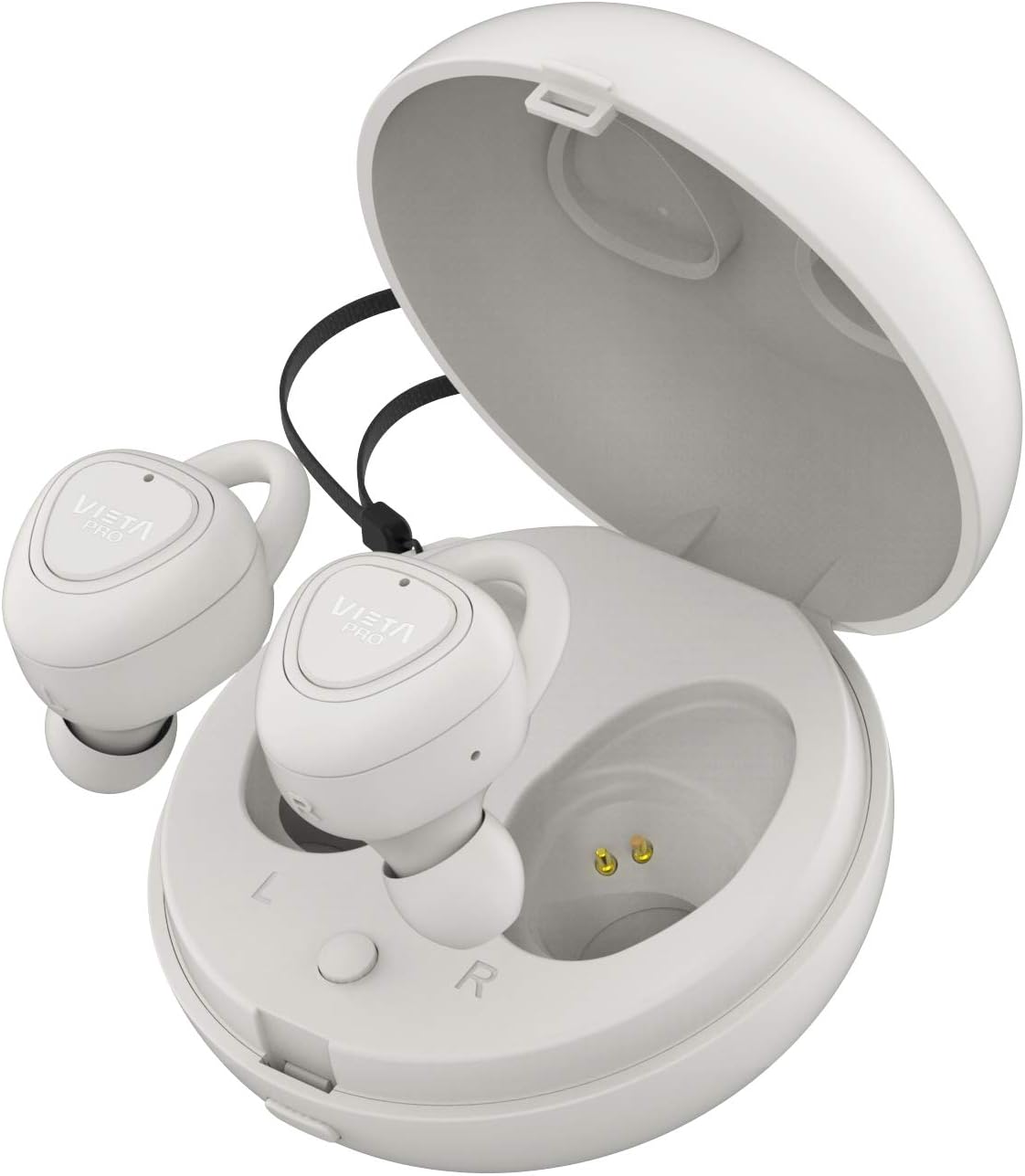 Vieta Pro Case - Auricular Bluetooth 5.0 true wirelesss, con Función Manos Libres, Resistencia al Agua IPX5, 9 horas de batería y Acceso al Asistente de Voz. Acabados en goma y color