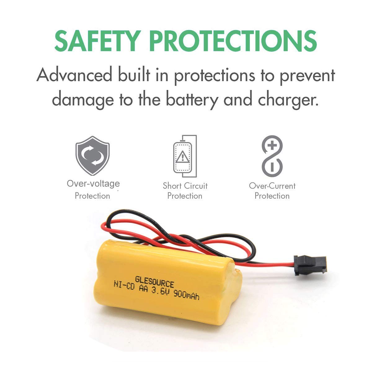 GLESOURCE 3.6V 900mAh Emergency/Exit Light Battery Compatible for Lithonia ELB B001 ELBB001 ELB-B001 Lithonia EU2C M6 LED Emergency Light Interstate ANIC1566 Unitech 0253799(2 Pack)