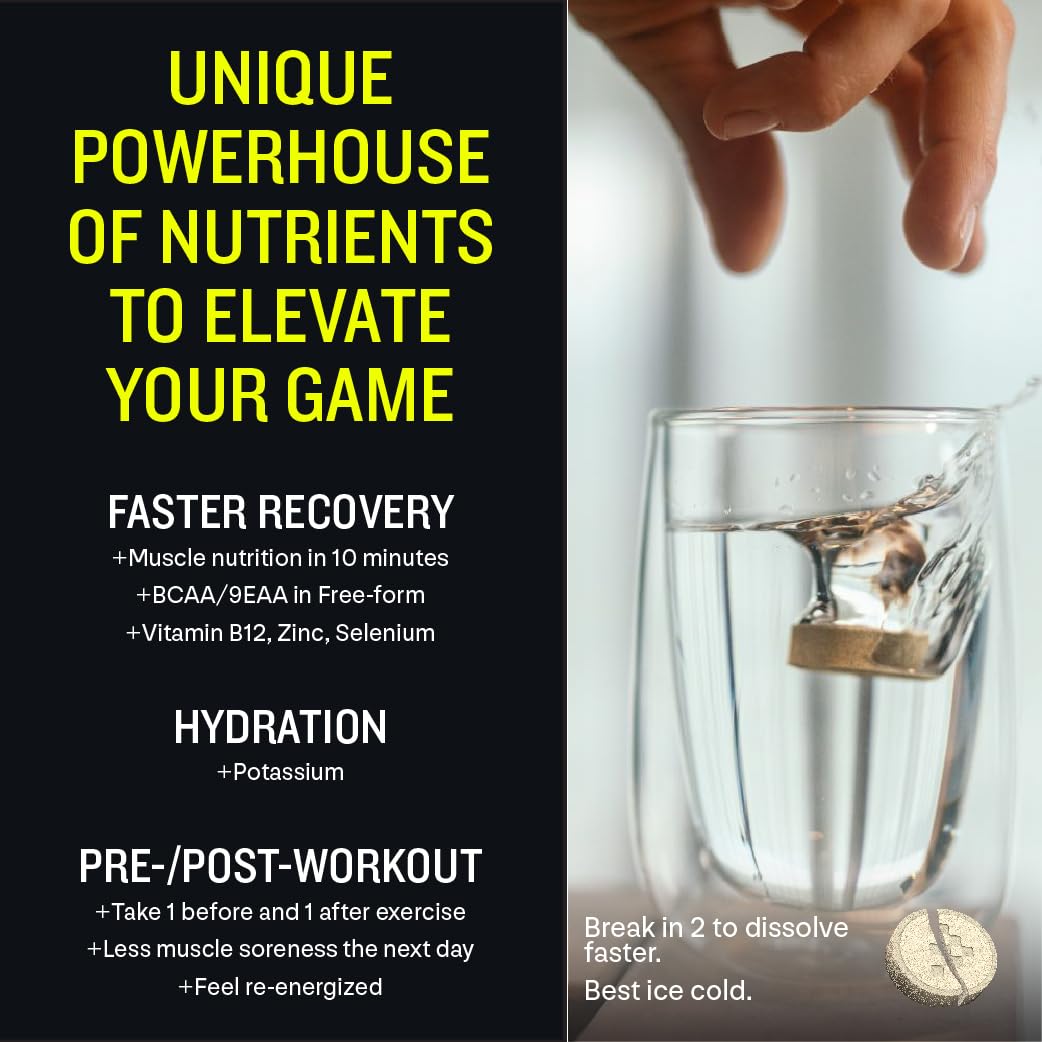 UNBROKEN Amino Energy Tablets with All 9 EAA & BCAA Amino Acids in Free-Form, Amino Acids Supplement for Faster Recovery & Less Muscle Soreness, Post & Preworkout for Men & Women,10 Serv. Lemon/Lime.