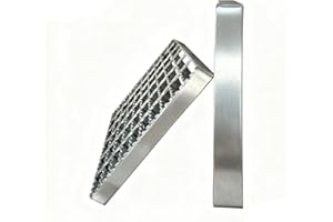 Natotela 2 Pack 12in Serrated Galvanized Steel Driveway Drain Grate-B125 Anti Slip Metal Catch Basin Grate for 12" Concrete Catch Basin,Outdoor Drainage Grates for Garage,Sewer,Kitchen(12x11.8 in)