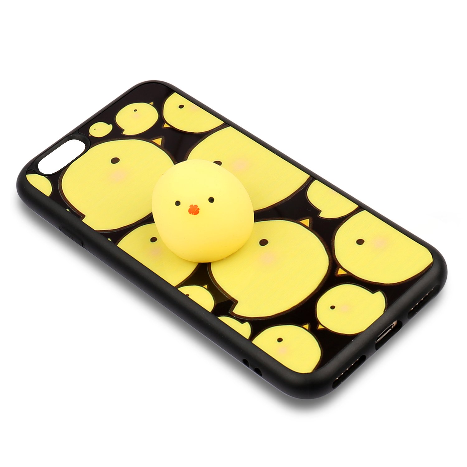 Cute Fashion Fresh Novel Squishy Chick for iPhone 6 6s 6s plus 7 7 plus Case, Lovely 3D Soft Silicone Cartoon Animal TPU Protective Back Phone Case