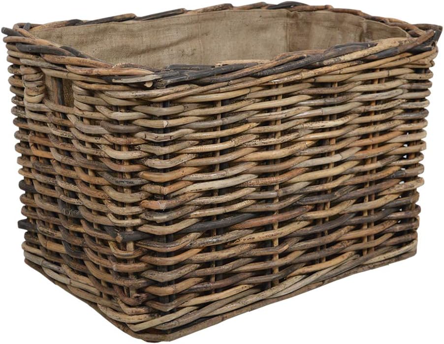 Bamboo Rattan Rectangle Large Log Storage Basket W70 x D44 x H54cm