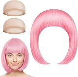Aomig Pink B Short Bob Wig 3 PCS Synthetic Heat Resistant Women view 7