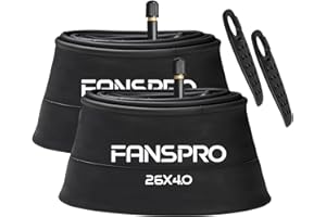 FANSPRO 2 Pack Premium Butyl Inner Tubes for 20/26-Inch Fat Bikes - Heavy Duty 20x4.0, 26x4.0, 20x3.0, 26x3.0 with Schrader Valve & Tire Levers - Compatible with Mountain, Electric & E-Bikes