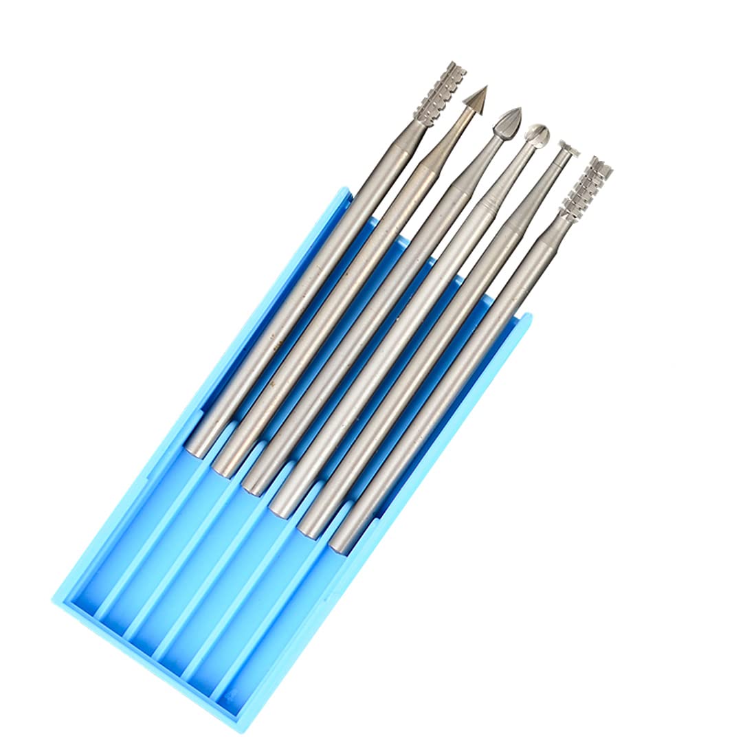 6Pcs Engraving Blade Set, Medium Tungsten Steel Rotary Cutters Router Milling Bits for DIY, Woodworking and Carving - 2.35mm Shank