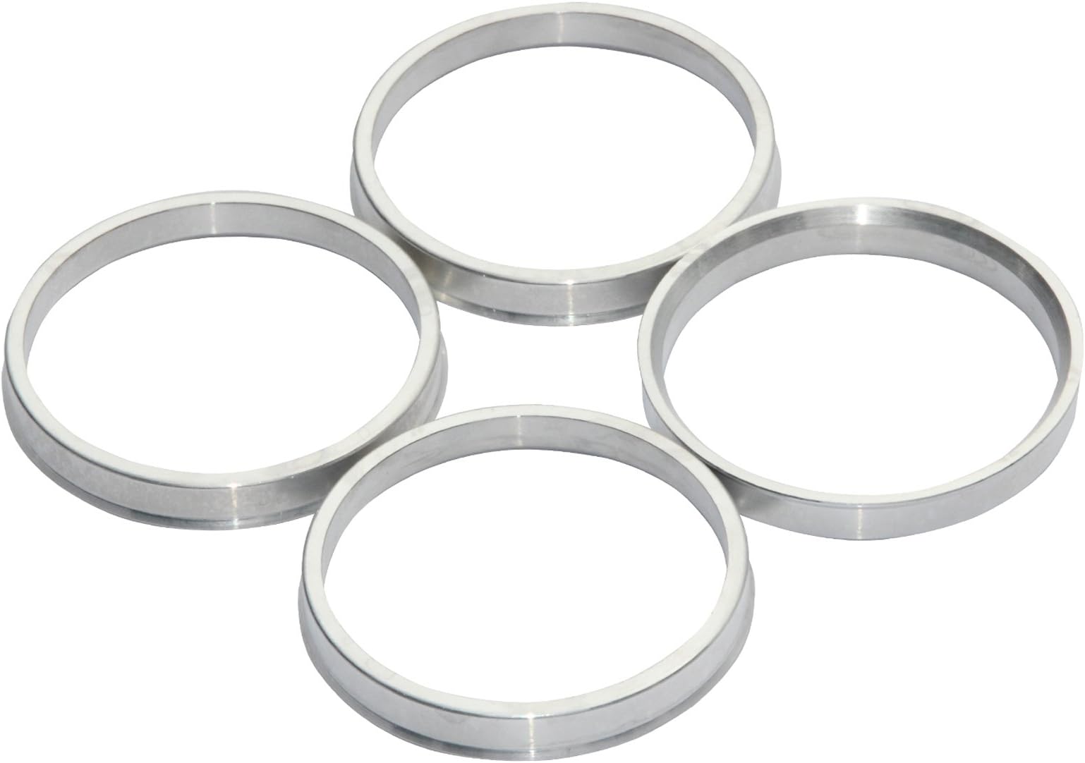 GDSMOTU 4pc Alloy Aluminum 74.1mm OD to 57.1mm ID Hub Centric Rings - Performance Hubrings for 57.1mm Vehicle Hubs with 74.1mm Wheels Center Bore
