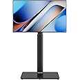 Universal Floor TV Stand with Mount 70 Degree Swivel 9 Level Height Adjustable and Space Saving Design for Most 27 to 65 inch LCD, LED OLED TVs, Perfect for Corner & Bedroom AX1006TB