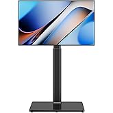 AX WABER Universal TV Floor Stand with Mount for 27 to 65 inch TVs,Swivel Standing TV Stand with 9 Level Height Adjustable,Space Saving Design Tall TV Stand for Living Room/Bedroom/Dorm/Corner Black