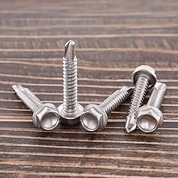 #14 x 1" Sheet Metal Screws Hex Washer Head Self