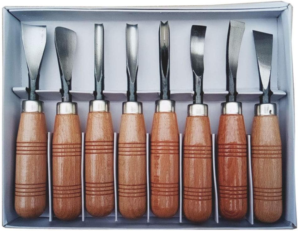 木彫りツールキット 初心者用とプロ用の8本の木彫り用スプーン木彫りツールセット Diyアートクラフト木彫り 彫刻刀 Amazon