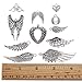 KeyZone 36 Pcs Vintage Silver Plated Assorted Angel Wings Charms Pendants DIY for Jewelry Making and Crafting