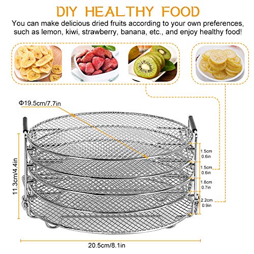 Elitlife Dehydrator Stand for Ninja Foodi Accesories,Food Grade Stainless Steel Dehydrator Rack 8.3-inch Compatible with Pressure Cooker and Air Fryer(6.5 and 8 Quart) - Thumbnail 3