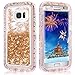 WOLLONY Galaxy S7 Edge Case, 360 Full Body Shockproof Liquid Glitter Quicksand Bling Case Heavy Duty Phone Bumper Soft Non-Slip Clear Rubber Protective Cover for Samsung Galaxy S7 Edge (Rose Gold)