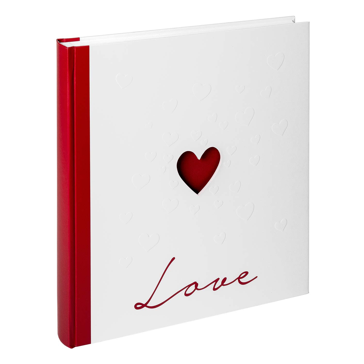 walther design Photo Album White 28 x 30,5 cm with Cover Punching and Embossing, Wedding Album Love UH-159