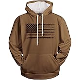 H HYFOL Graphic Hoodies for Men USA Flag American Patriotic Long Sleeve Pocket Pullover Sweatshirts
