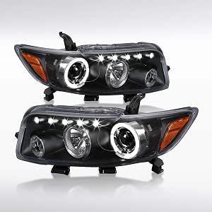 LED Halo Projector Headlights - Clear Lens, Chrome Housing - For 2008-2010 Scion XB - Left & Right Pair