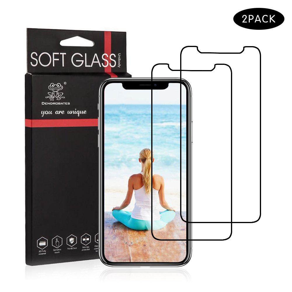 iPhone X Screen Protector,Dendrobates Hybrid Glass Screen Protector [Edge to Edge][Scratch&Shatter Resistant][Case Friendly][Bubble Free]for Apple iPhone X[2-Pack]