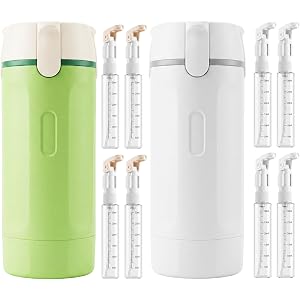 4 in 1 Travel Dispenser Bottle, Leakproof TSA Approved Containers | 2 pack refillable soap lotion pump for toiletries, shampo