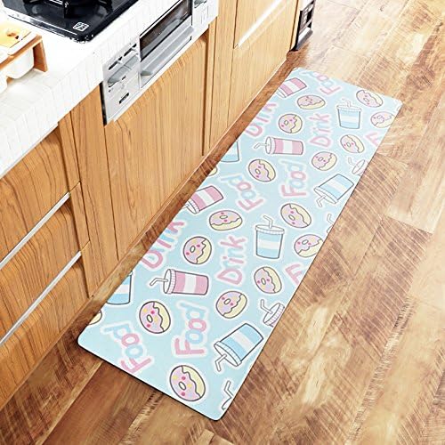 KOOCO Animal Cartoon Cat Kitchens Mat Oil Cushion Pads Waterproof And Slippery Pads For Home Mats To Relieve Foot Fatigue,45X75Cm,Doughnut