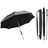 Safety Umbrella with Separable Steel-handle Stick for Emergency Defense, 2-in-1 Multifunctional Walking Umbrella…