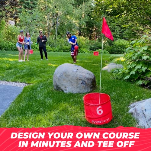 Bucket Golf The Ultimate Backyard Golf Game for Kids and Adults Portable 6 Hole Golf Course