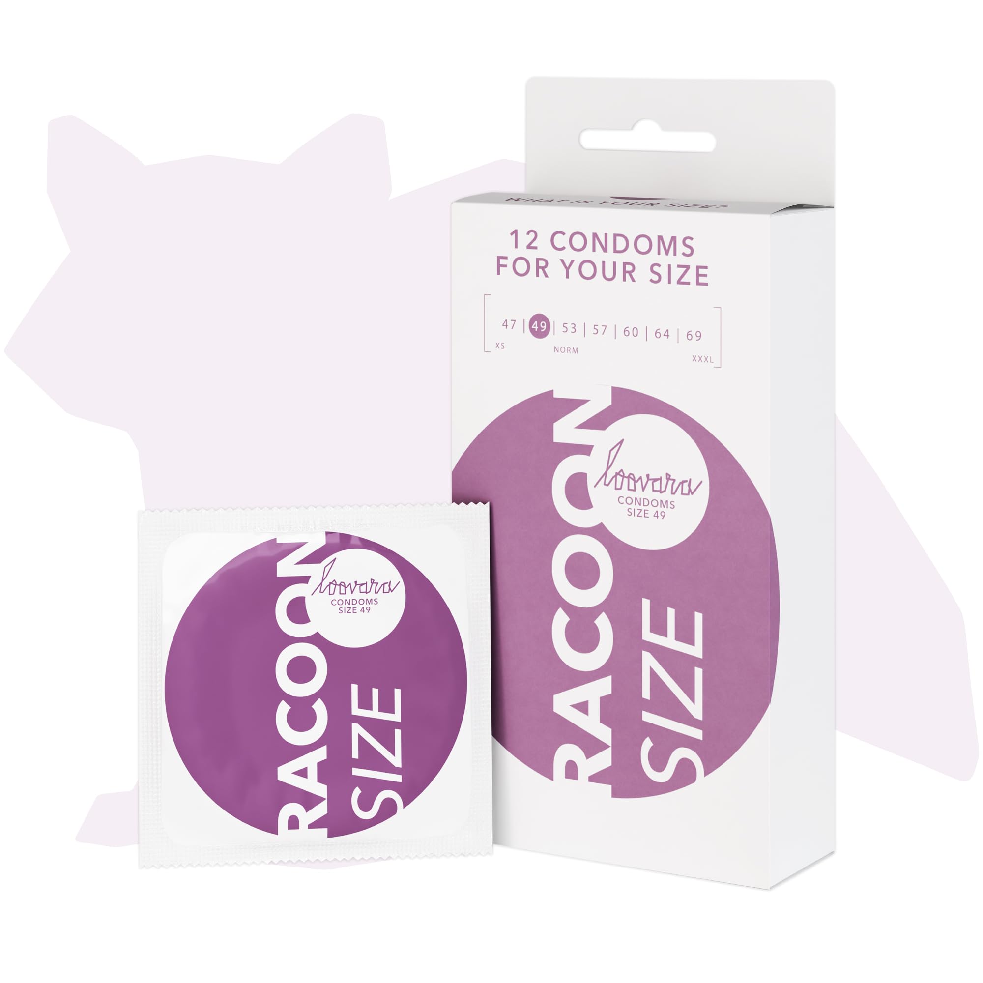 Loovara Intimate - Racoon 49 Natural Condoms Size 49-12 Pieces
