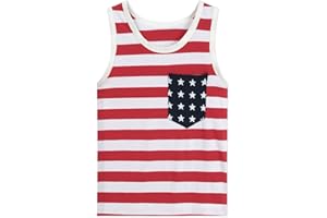 TKRIA Toddler Boys' Tank Tops American Flag T-Shirt Kids 4th of July Shirts Cotton Patriotic Sleeveless Top Tees 1-7T