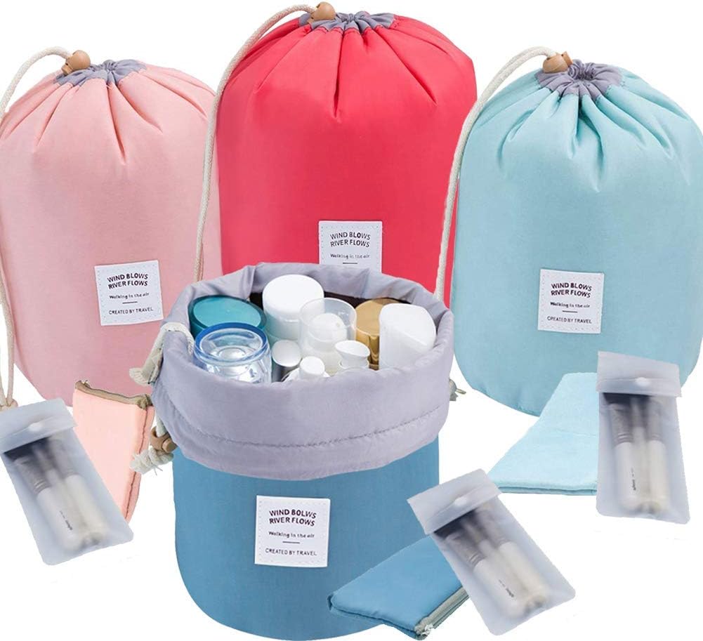 INVODADrawstring Makeup Bag Large Delicates Wash Bag Women Make Up Bag Organizer Mom Birthday Gifts for Women Best Mothers Day Gifts(4 Colors)
