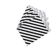 AKOAK 50 Pcs 5 x 7 Inches White and Black Striped Paper Bags,Holiday Wedding Christmas Favor Candy Treat Bags