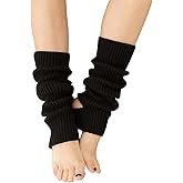 CHUNG Women Stirrup Leg Warmers 16.9“ Knitted Ribbed Stretchy Ankle Leg Socks for Girls Dance Yoga Ballet Sports Workout