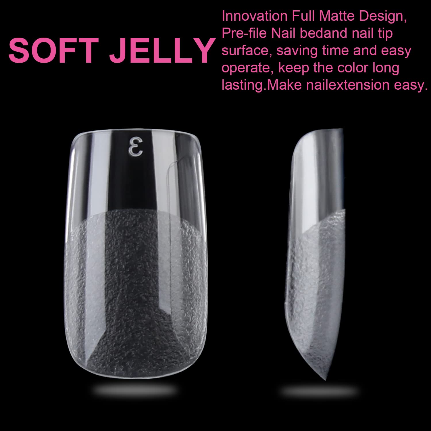 UNA GELLA 504PCS Short Nail Tips Square Shape Nail Extension Square Pre Etched Gel Fake Nails Tips No C Curve For Women DIY French Style Salon At Home Full Cover Soft Acrylic False Tips 12 Sizes - Image 5