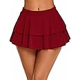 Avidlove Women Pleated Mini Skirt Solid Ruffle Lingerie Skirts