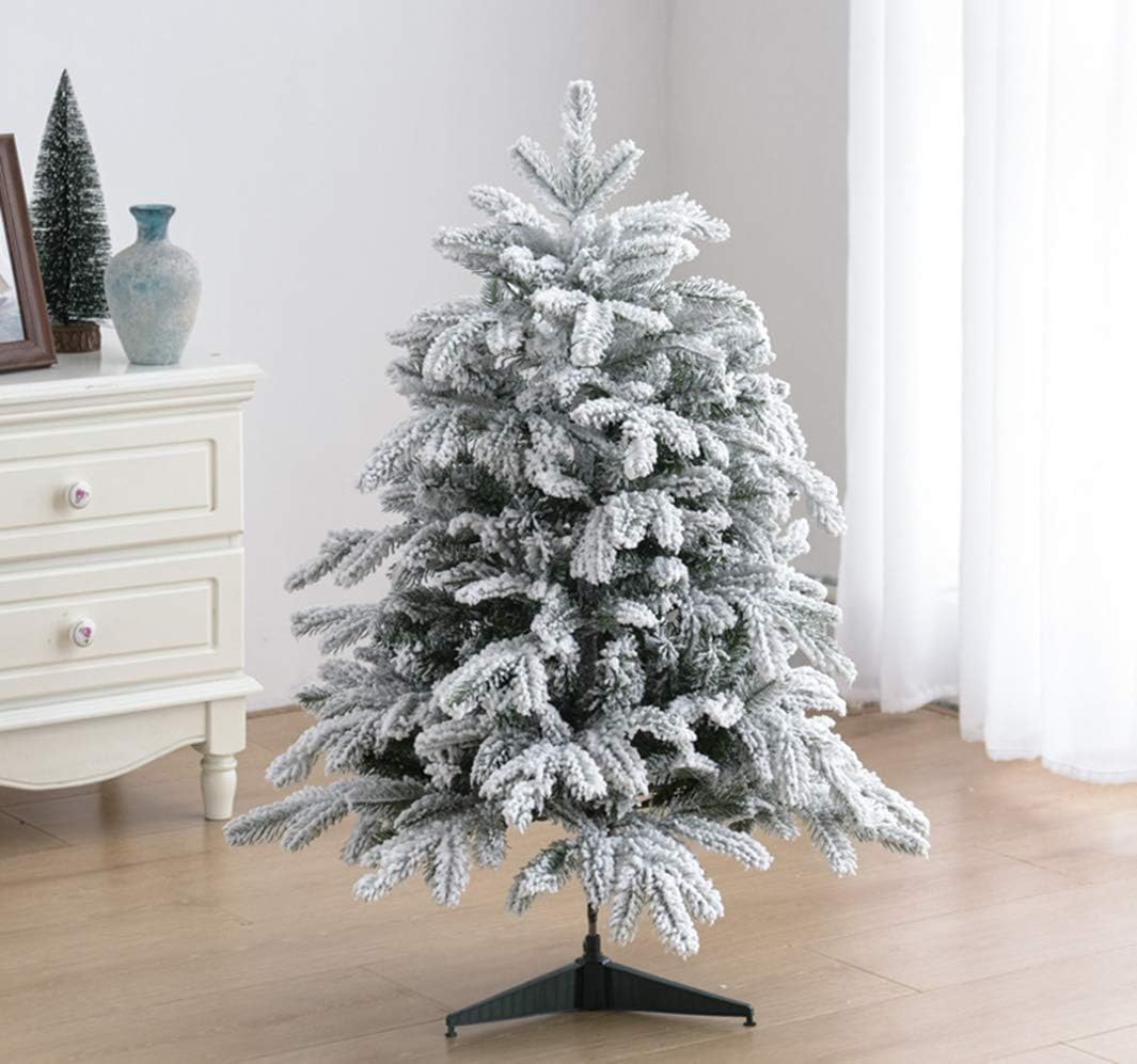 White Snowflake Tree Snow Flocked Xmas Tree, w/Metal Stand Easy Assembly for Home,Office,Shops,and Hotels (Color : F, Size : 0.6m/1.9ft)